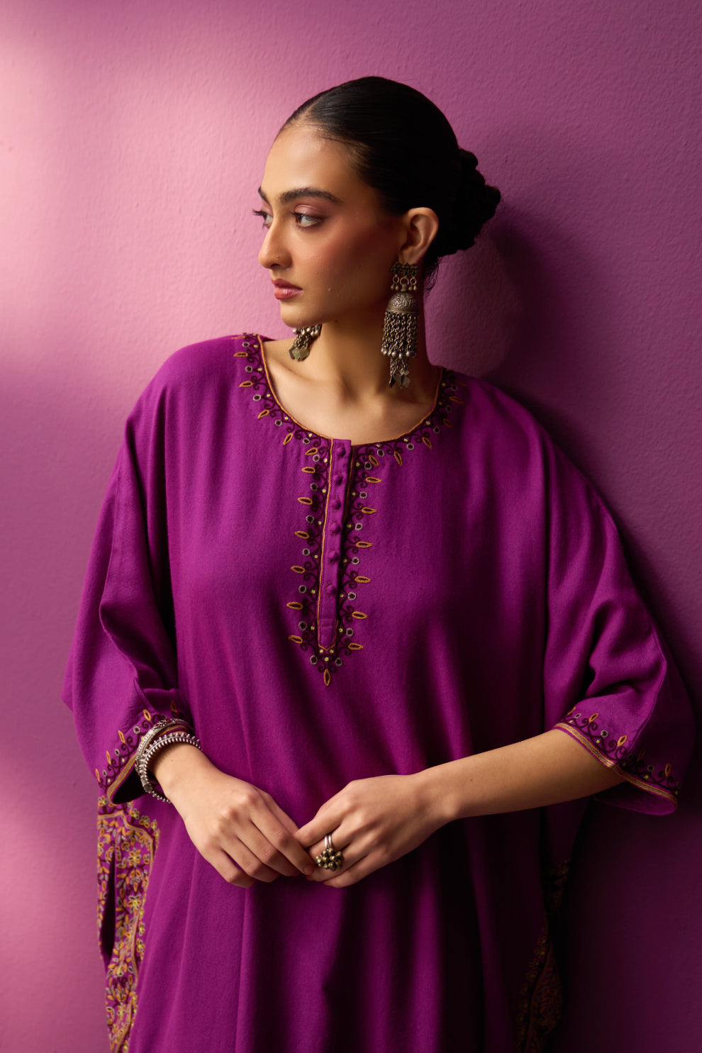 Woollen Kaftan/Aari- Voilet