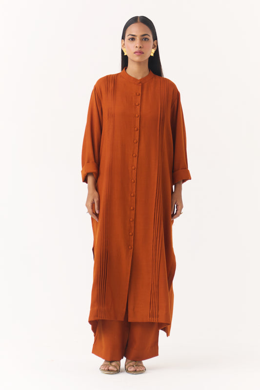 Woollen Co-ord Set - Burnt Orange
