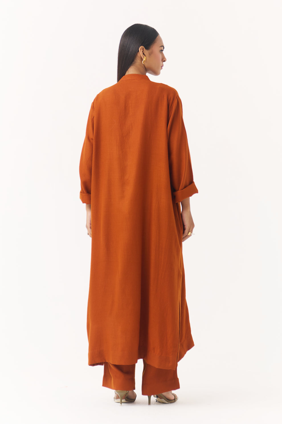 Woollen Co-ord Set - Burnt Orange