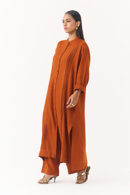 Woollen Co-ord Set - Burnt Orange