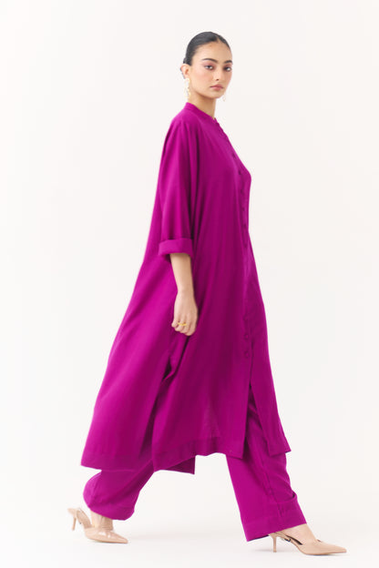Woollen Co-ord Set - Dark Magenta
