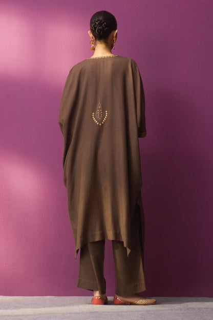 Woollen Kaftan/Aari - Coffee Bean