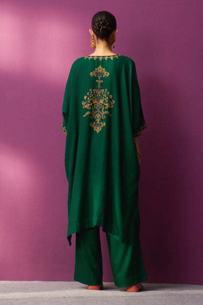 Woollen Kaftan/Aari- Quetzal Green