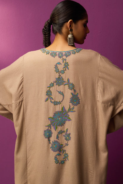 Woollen Pheran Set/Aari - Khakhi